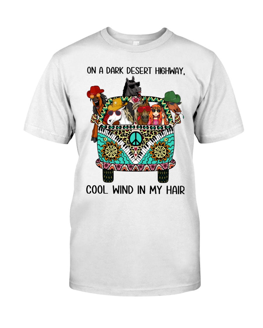On A Dark Desert Highway - Horses Classic T-Shirt