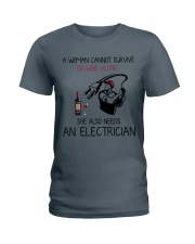 Wine and An Electrician 2 Ladies T-Shirt thumbnail