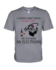 Wine and An Electrician 2 V-Neck T-Shirt thumbnail