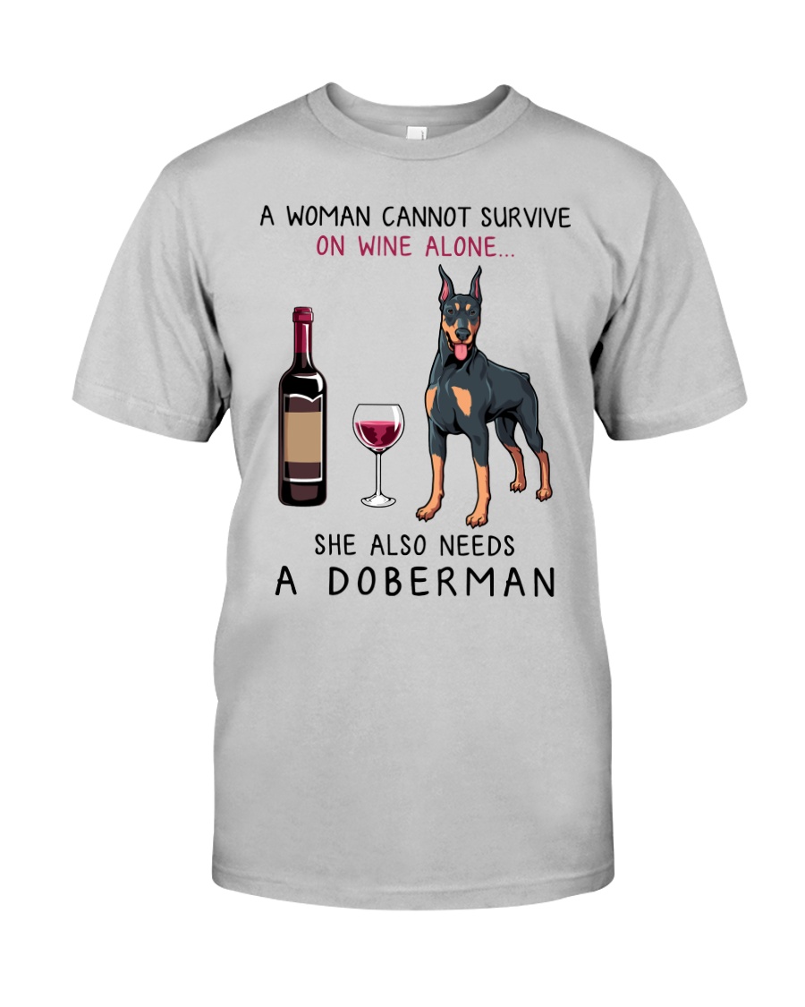 Wine and Doberman 2 Classic T-Shirt
