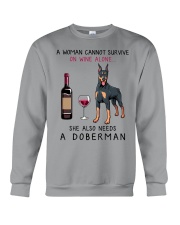 Wine and Doberman 2 Crewneck Sweatshirt thumbnail
