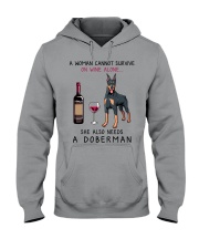 Wine and Doberman 2 Hooded Sweatshirt thumbnail