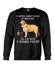Wine and Spanish Mastiff Crewneck Sweatshirt thumbnail