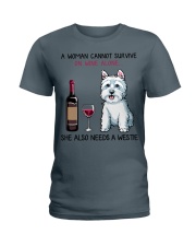 Wine and Westie 2 Ladies T-Shirt thumbnail