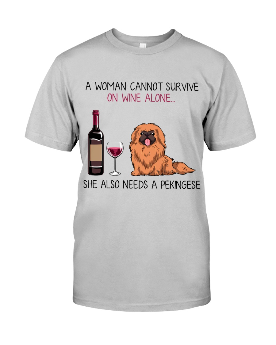 Wine and Pekingese 2 Classic T-Shirt