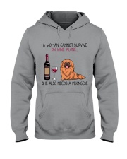 Wine and Pekingese 2 Hooded Sweatshirt thumbnail