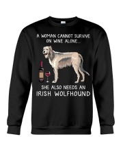 Wine and Irish Wolfhound Crewneck Sweatshirt thumbnail