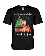 The Most Wonderful Xmas - Poodle V-Neck T-Shirt thumbnail