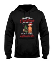 Christmas - Wine and Labradoodle Hooded Sweatshirt thumbnail