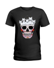 Half Skull Westie Ladies T-Shirt thumbnail