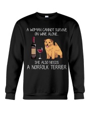Wine and Norfolk Terrier Crewneck Sweatshirt thumbnail