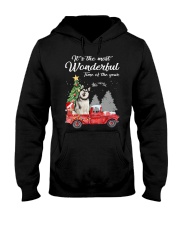 Wonderful Christmas with Truck - Alaskan Malamute Hooded Sweatshirt thumbnail