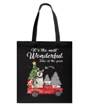 Wonderful Christmas with Truck - Alaskan Malamute Tote Bag thumbnail