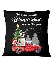 Wonderful Christmas with Truck - Alaskan Malamute Square Pillowcase thumbnail