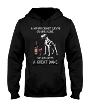 Wine and Great Dane Hooded Sweatshirt thumbnail