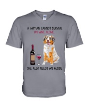 Wine and Aussie 2 V-Neck T-Shirt thumbnail