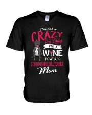 Crazy Lady Staffordshire Bull Terrier V-Neck T-Shirt thumbnail