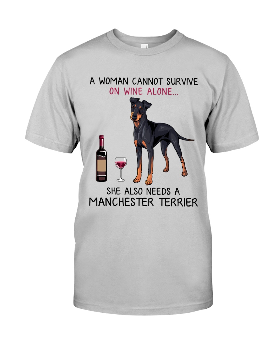 Wine and Manchester Terrier 2 Classic T-Shirt