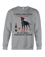 Wine and Manchester Terrier 2 Crewneck Sweatshirt thumbnail