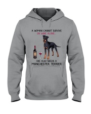 Wine and Manchester Terrier 2 Hooded Sweatshirt thumbnail