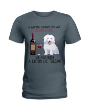 Wine and Coton de Tulear 2 Ladies T-Shirt thumbnail