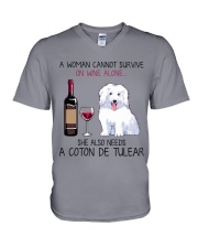 Wine and Coton de Tulear 2 V-Neck T-Shirt thumbnail