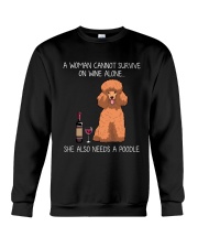 Wine and Poodle 3 Crewneck Sweatshirt thumbnail