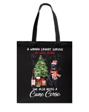 Christmas Wine and Cane Corso Tote Bag thumbnail