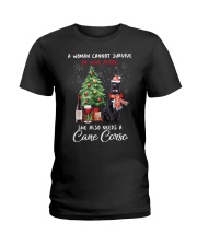 Christmas Wine and Cane Corso Ladies T-Shirt thumbnail