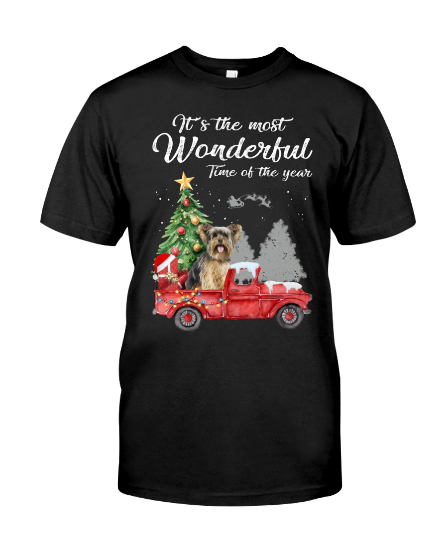 Wonderful Christmas with Truck - Yorkie Classic T-Shirt