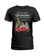 Wonderful Christmas with Truck - Yorkie Ladies T-Shirt thumbnail