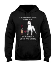 Wine and Dogo Argentino Hooded Sweatshirt thumbnail