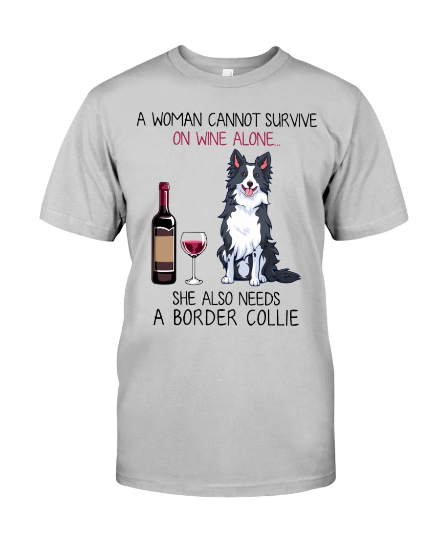 Wine and Border Collie 2 Classic T-Shirt