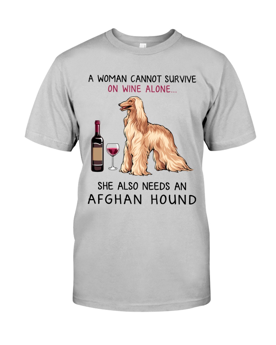 Wine and Afghan Hound 2 Classic T-Shirt
