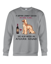 Wine and Afghan Hound 2 Crewneck Sweatshirt thumbnail