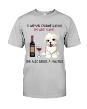 Wine and Maltese 2 Classic T-Shirt front