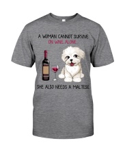Wine and Maltese 2 Classic T-Shirt tile