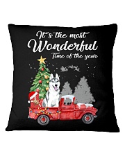 Wonderful Christmas with Truck - Husky Square Pillowcase thumbnail