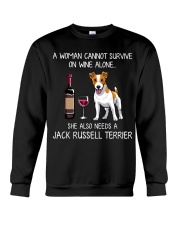 Wine and Jack Russell Crewneck Sweatshirt thumbnail