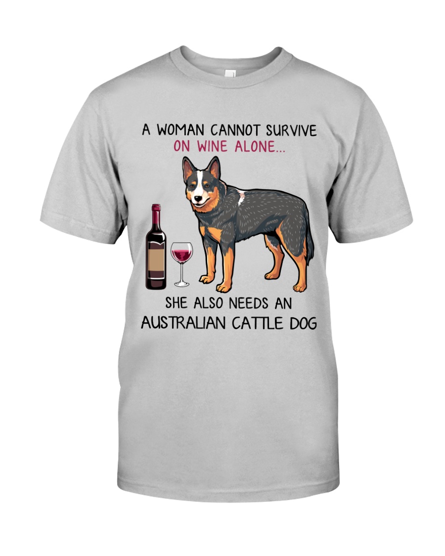 Wine and Australian Cattle Dog 2 Classic T-Shirt