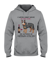 Wine and Australian Cattle Dog 2 Hooded Sweatshirt thumbnail