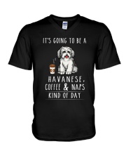 Havanese Coffee and Naps V-Neck T-Shirt thumbnail