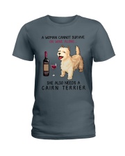 Wine and Cairn Terrier 2 Ladies T-Shirt thumbnail