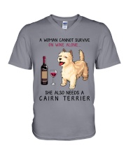 Wine and Cairn Terrier 2 V-Neck T-Shirt thumbnail