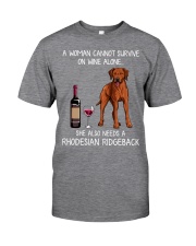 Wine and Rhodesian Ridgeback Classic T-Shirt front