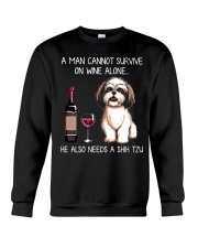 Wine and Shih Tzu - Man version Crewneck Sweatshirt thumbnail