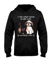 Wine and Shih Tzu - Man version Hooded Sweatshirt thumbnail