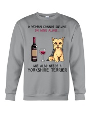 Wine and Yorkie 2 Crewneck Sweatshirt thumbnail