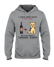 Wine and Yorkie 2 Hooded Sweatshirt thumbnail