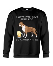Beer and Pit Bull Crewneck Sweatshirt thumbnail
